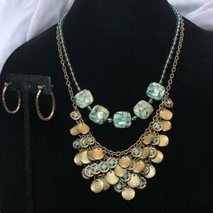 90s Y2K Boho Chic Necklace & Earring Jewelry Set